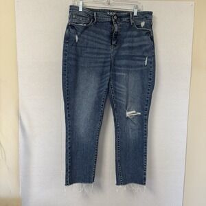 Levi Denizen Highrise Slim Ankle Distressed ‎ 14 Waist 32 Length 24 11"rise